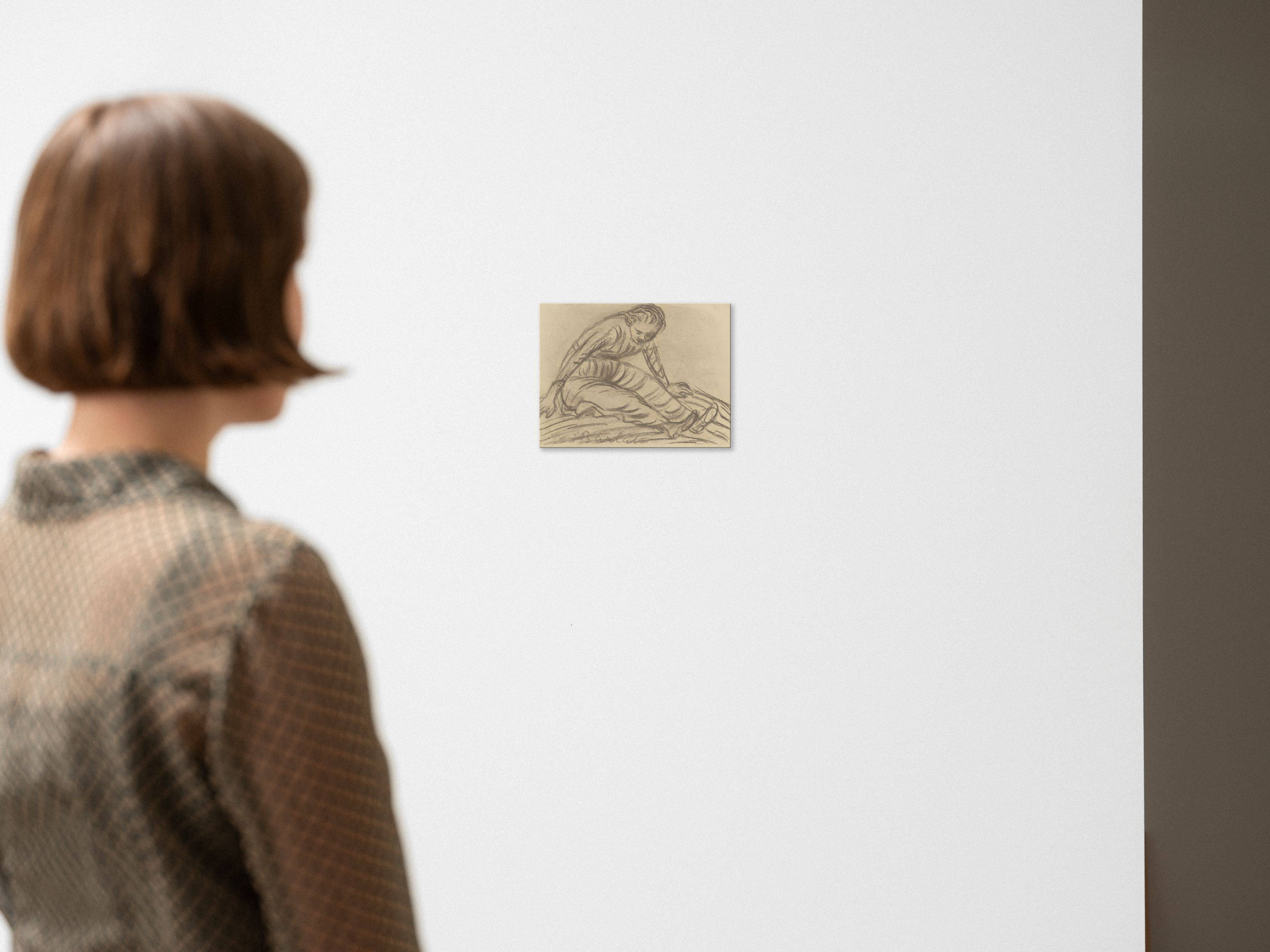 This picture shows the following artwork: Ernst Barlach. ”Sitzendes Mädchen”. 1913.