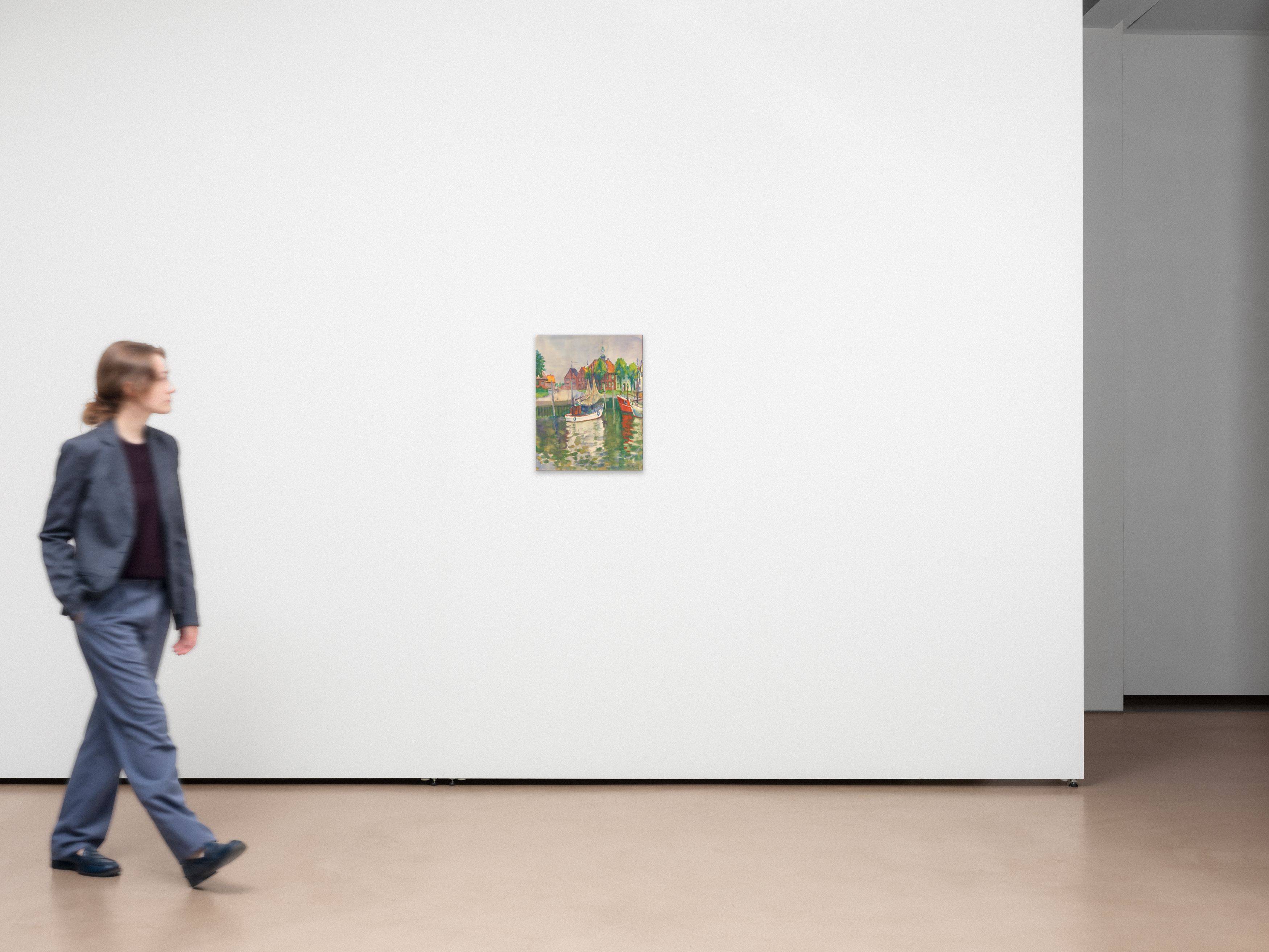 This picture shows the following artwork: Conrad Felixmüller. ”Hafen von Tönning”. 1967.