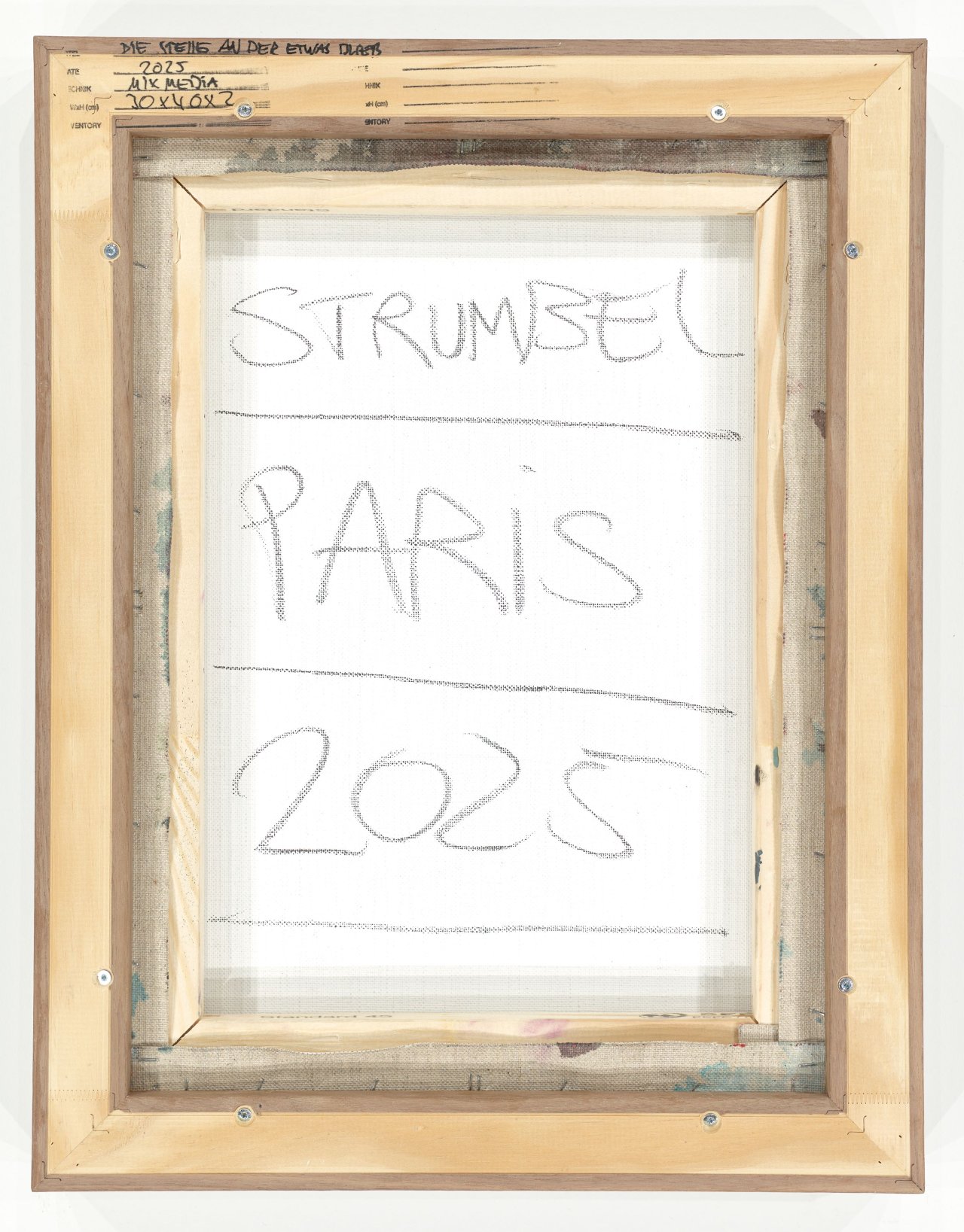 This picture shows the following artwork: Stefan Strumbel. ”Die Stelle an der etwas blieb”. 2025.