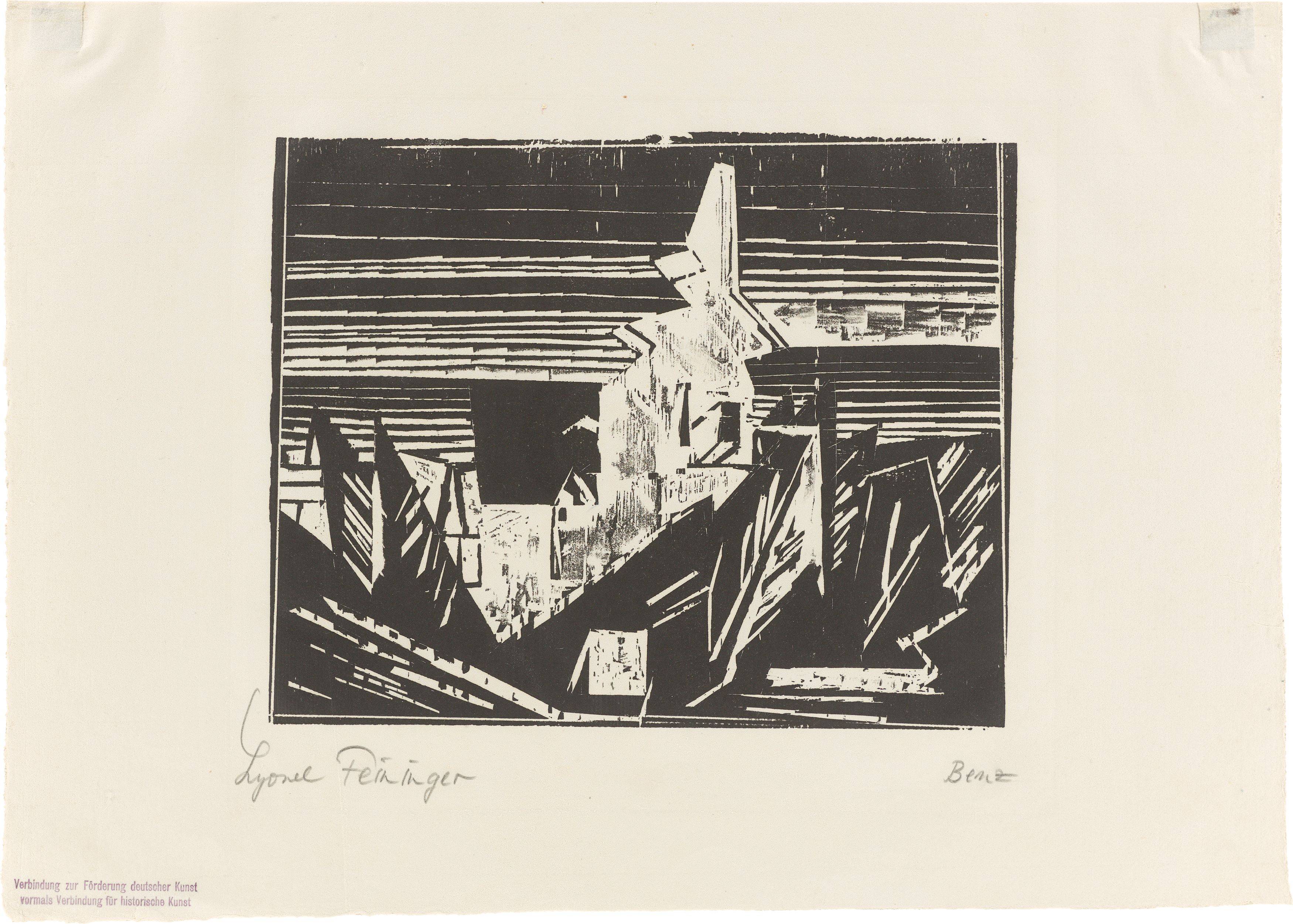 This picture shows the following artwork: Lyonel Feininger. ”Benz”. 1919/31.