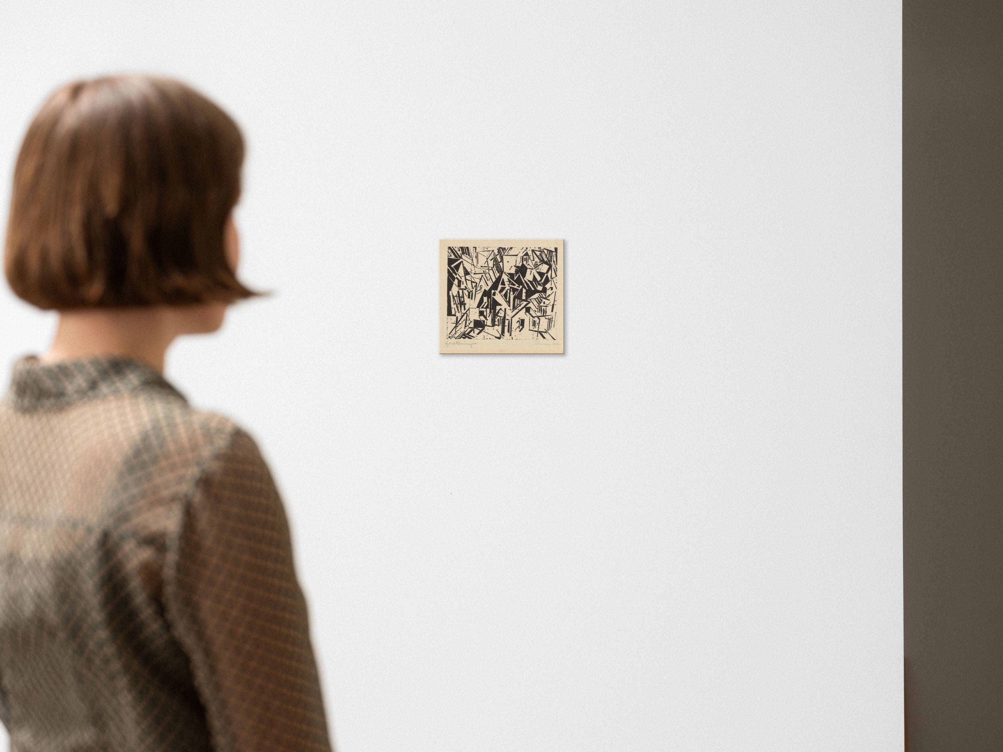 This picture shows the following artwork: Lyonel Feininger. ”Sächsisches Dorf (Dorf in Sachsen)”. 1918.